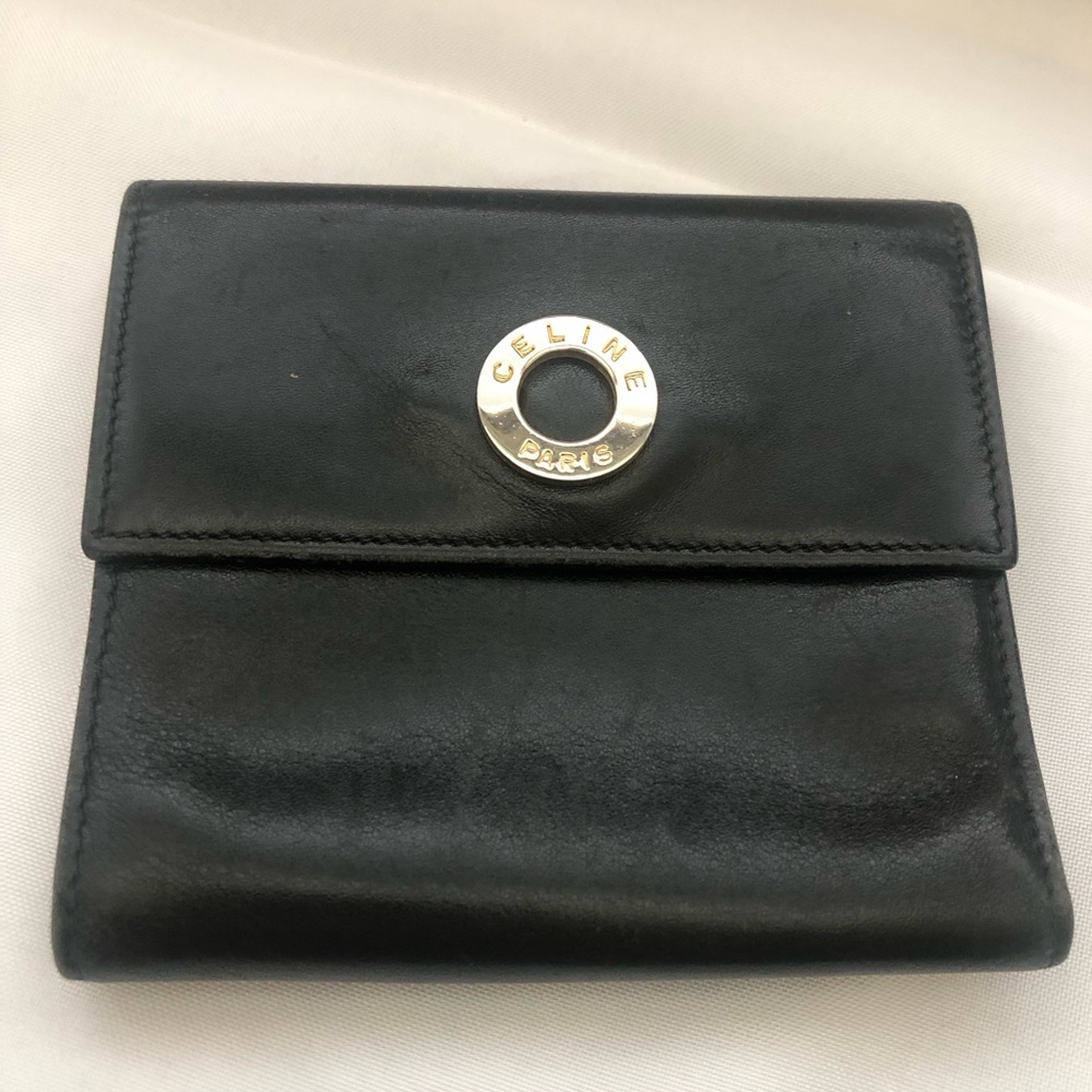 Celine Black Leather Wallet
